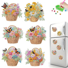 Load image into Gallery viewer, 6Pcs Flower Basket Diamond Painting Art Fridge Magnet for Fridge Whiteboards