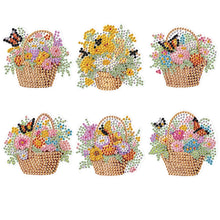 Load image into Gallery viewer, 6Pcs Flower Basket Diamond Painting Art Fridge Magnet for Fridge Whiteboards