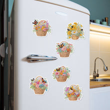 Load image into Gallery viewer, 6Pcs Flower Basket Diamond Painting Art Fridge Magnet for Fridge Whiteboards
