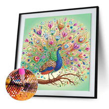 Load image into Gallery viewer, Diamond Painting - Partial Special Shaped - Beautiful peacock (30*30CM)
