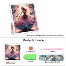 Load image into Gallery viewer, Diamond Painting - Partial Special Shaped - Beautiful skirt girl (30*30CM)