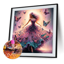 Load image into Gallery viewer, Diamond Painting - Partial Special Shaped - Beautiful skirt girl (30*30CM)
