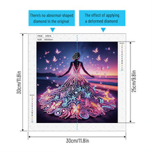 Load image into Gallery viewer, Diamond Painting - Partial Special Shaped - Beautiful skirt girl (30*30CM)