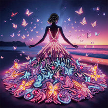 Load image into Gallery viewer, Diamond Painting - Partial Special Shaped - Beautiful skirt girl (30*30CM)