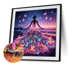 Load image into Gallery viewer, Diamond Painting - Partial Special Shaped - Beautiful skirt girl (30*30CM)