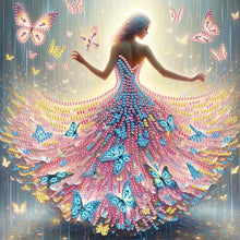 Load image into Gallery viewer, Diamond Painting - Partial Special Shaped - Beautiful skirt girl (30*30CM)