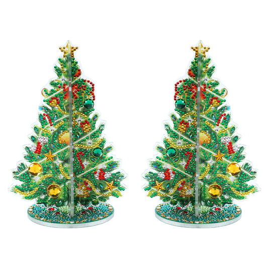 Special Shaped Christmas Tree Diamond Painting Tabletop Ornaments Kit (C)