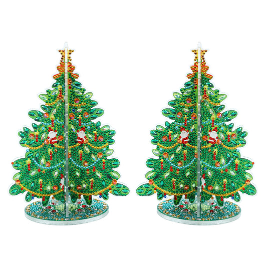 Special Shaped Christmas Tree Diamond Painting Tabletop Ornaments Kit (D)