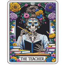 Load image into Gallery viewer, Diamond Painting - Full Round - Skull Reading Girl Tarot Cards (40*50CM)