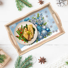 Load image into Gallery viewer, Christmas Diamond Painting Wooden Serving Tray Home Decoration (Blue Snowman)