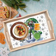Load image into Gallery viewer, Christmas Diamond Painting Wooden Serving Tray Home Decoration (Green Snowman)
