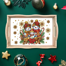 Load image into Gallery viewer, Christmas Diamond Painting Wooden Serving Tray Home Decoration (Snowman Family)