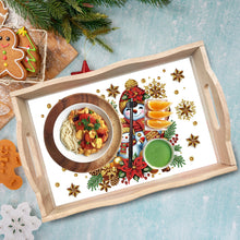 Load image into Gallery viewer, Christmas Diamond Painting Wooden Serving Tray Home Decoration (Snowman Family)