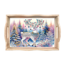 Load image into Gallery viewer, Christmas Diamond Painting Wooden Serving Tray Home Decoration (Blue Elk)