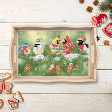 Load image into Gallery viewer, Christmas Diamond Painting Wooden Serving Tray Home Decoration (Five Birds)