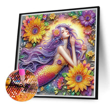 Load image into Gallery viewer, Diamond Painting - Partial Special Shaped - mermaid and flowers (40*40CM)