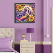 Load image into Gallery viewer, Diamond Painting - Partial Special Shaped - mermaid and flowers (40*40CM)