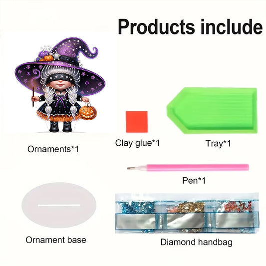 Acrylic Halloween Gnome Desktop Diamond Art Kits Diamond Painting Desktop Decors
