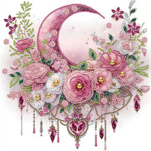 Load image into Gallery viewer, Diamond Painting - Partial Special Shaped - Crescent pink rose (30*30CM)