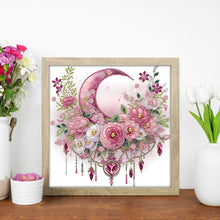 Load image into Gallery viewer, Diamond Painting - Partial Special Shaped - Crescent pink rose (30*30CM)