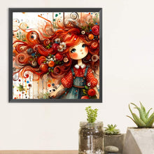 Load image into Gallery viewer, Diamond Painting - Full Round - Curly Hair Girl (30*30CM)