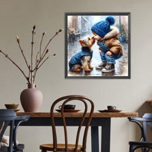 Load image into Gallery viewer, Diamond Painting - Full Round - Boy Kissing Puppy (40*40CM)