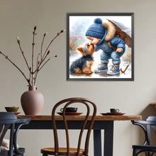 Load image into Gallery viewer, Diamond Painting - Full Round - Boy Kissing Puppy (40*40CM)