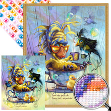 Load image into Gallery viewer, AB Diamond Painting - Full Round - Bird Taking a Bath in a Coffee Cup (40*50CM)