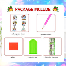 Load image into Gallery viewer, 5Pcs Acrylic Snowman Diamond Art Fridge Magnet Decorative for Fridge Whiteboards