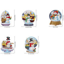 Load image into Gallery viewer, 5Pcs Acrylic Snowman Diamond Art Fridge Magnet Decorative for Fridge Whiteboards