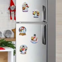 Load image into Gallery viewer, 5Pcs Acrylic Snowman Diamond Art Fridge Magnet Decorative for Fridge Whiteboards