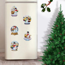 Load image into Gallery viewer, 5Pcs Acrylic Snowman Diamond Art Fridge Magnet Decorative for Fridge Whiteboards