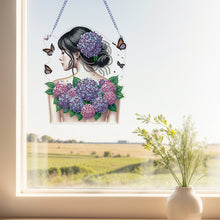 Load image into Gallery viewer, Acrylic Double Sided Flower Girl Back DIY Diamond Painting Art Pendant Kit