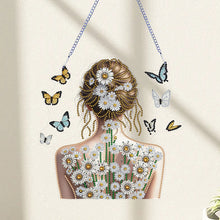 Load image into Gallery viewer, Acrylic Double Sided Flower Girl Back DIY Diamond Painting Art Pendant Kit