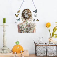 Load image into Gallery viewer, Acrylic Double Sided Flower Girl Back DIY Diamond Painting Art Pendant Kit