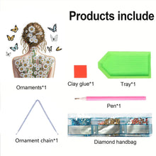 Load image into Gallery viewer, Acrylic Double Sided Flower Girl Back DIY Diamond Painting Art Pendant Kit