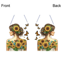 Load image into Gallery viewer, Acrylic Double Sided Flower Girl Back DIY Diamond Painting Art Pendant Kit