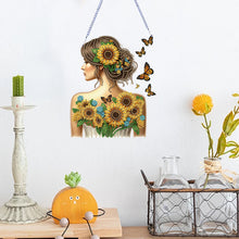 Load image into Gallery viewer, Acrylic Double Sided Flower Girl Back DIY Diamond Painting Art Pendant Kit