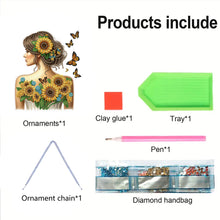 Load image into Gallery viewer, Acrylic Double Sided Flower Girl Back DIY Diamond Painting Art Pendant Kit