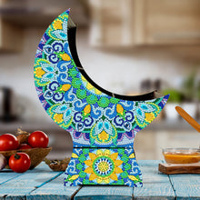 Load image into Gallery viewer, Mandala Diamond Painting Storage Box Moon Shaped Organizer Box for Art Crafts