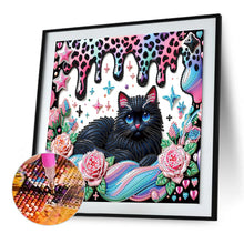 Load image into Gallery viewer, Diamond Painting - Partial Special Shaped - flower cat (30*30CM)