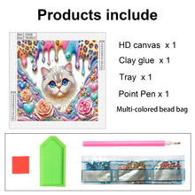 Load image into Gallery viewer, Diamond Painting - Partial Special Shaped - flower cat (30*30CM)