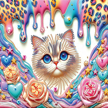 Load image into Gallery viewer, Diamond Painting - Partial Special Shaped - flower cat (30*30CM)