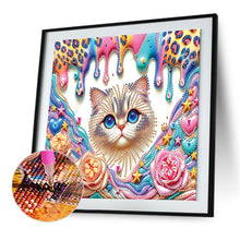 Load image into Gallery viewer, Diamond Painting - Partial Special Shaped - flower cat (30*30CM)
