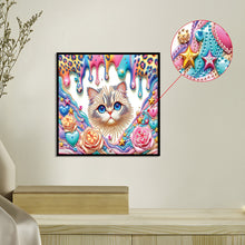 Load image into Gallery viewer, Diamond Painting - Partial Special Shaped - flower cat (30*30CM)