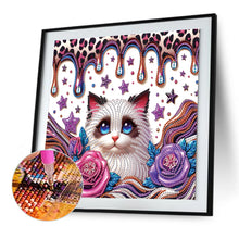 Load image into Gallery viewer, Diamond Painting - Partial Special Shaped - flower cat (30*30CM)