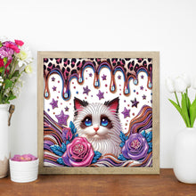 Load image into Gallery viewer, Diamond Painting - Partial Special Shaped - flower cat (30*30CM)