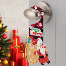 Load image into Gallery viewer, Christmas Snowman Diamond Painting Door Handle Hanging Sign Door Wooden Pendant