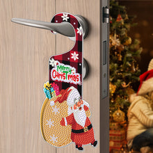 Load image into Gallery viewer, Christmas Snowman Diamond Painting Door Handle Hanging Sign Door Wooden Pendant