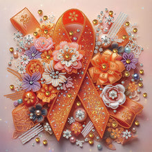 Load image into Gallery viewer, Diamond Painting - Partial Special Shaped - Orange flower ribbon (40*40CM)